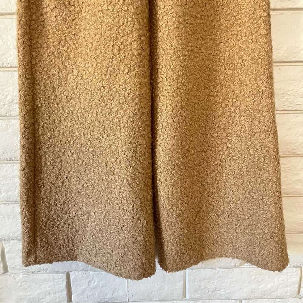 STAUD Women Rabbit Fleece Wide-Leg Track Pants High Rise Tan Size XS - Picture 4 of 6